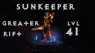 Diablo 3 Wizard Solo GR 41 Sunkeeper #8 EU (Blizzard/Hydra)