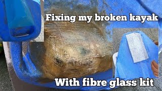 Fibre glassing Kayak Which had a hole in #fibreglass #fishing