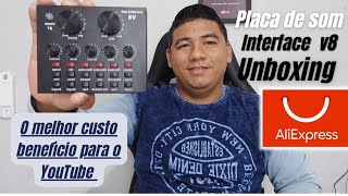 placa de som v8 interface de áudio: o melhor custo benefício pra você do aliexpress.