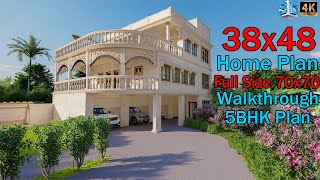 🏡 Royal House Design || 70x70 Full Plan|| 38x48 Home Plan || 5BHK Plan #ShivajiHomeDesign