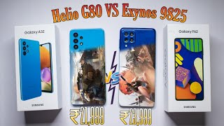 Samsung Galaxy A32 vs F62 Pubg Test, Heating & Battery Test | Exynos 9825 vs MediaTek Helio G80 😱