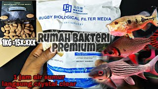 UNBOXING & TEST MAYIN RUGBY Media Filter Rumah bakteri TERBAIK . Setting Top filter aquarium 120cm.