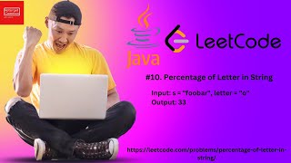 #10. LeetCode | Percentage of Letter in String | Java 11 | Easy | #leetcode