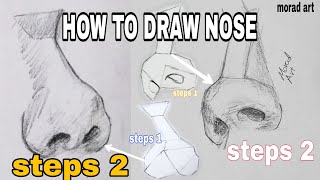 How to Draw a Nose (Tutorial) Drawing Sketches