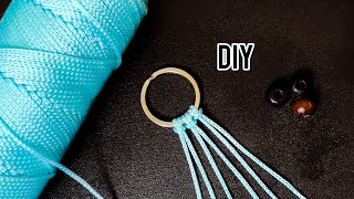 💥#EP1 | You still can't make Keychain with beads?Easy Diy Macrame Keychain Tutorial For Beginners 💙