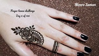 Day 2 of Finger henna design challenge | simple easy mehndi design for beginners