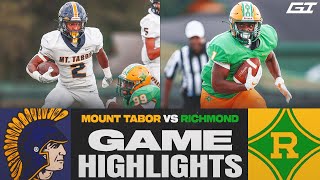 Mount Tabor vs Richmond | Statement win for Spartans | NCHSAA FB 2022