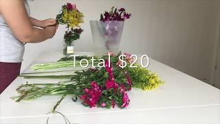 How to make a bouquet with Supermarket flowers for $20! Enjoy Affordable Flowers!