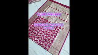 Gulabi Mausam/Banarasi satin silk sarees/To place order 9810207913#banarassilksarees#shortvideo