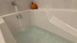 Bathtub Filling ASMR // Full Pressure Water Decorated with a Pumpkin 3 Hour Loop