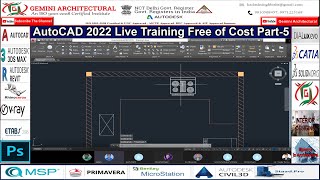 AutoCAD 2022 Live Training Free of Cost Part-5 in Hindi(Gemini Architectural)