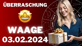 WAAGE ♎️🎁 EINE GROSSE ÜBERRASCHUNG! ⭐️ Horoskop - 03.Februar 2024 #waage #tarot