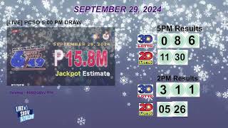 [LIVE] PCSO 5:00 PM DRAW - SEPTEMBER 29, 2024 LOTTO RESULTS