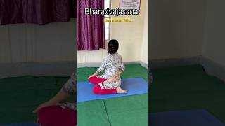 Bharadvajasana helps to reduce Waistline |Twisting Yoga Pose| #yoga #spinehealth #twistingyoga #fyp