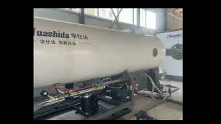 HUASHIDA 110-560 HDPE jacket pipe for pre insulated pipe extrusion line Test run