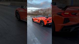 C8 Corvette hits the drag strip with temp tags!!! #viral #shorts #dragracing #corvette #racing #car