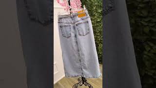 Saia Midi Maxi Skirt c cinto Jeans - MO 4645