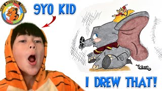 9yo Autistic Savant Draws - Dumbo | Disney