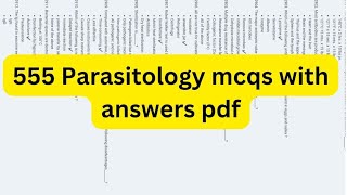 Parasitology mcqs with answers pdf | parasitology questions answer #labtech #mcqs