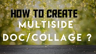 Document Scanner: How to create Multiside Doc/Collage