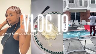 VLOG 10: getting knotless braids, making homemade butter, LAST semester of college | Risha Tonae'