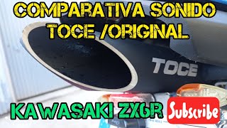 Comparativa sonido escape TOCE original Kawasaki zx6r 2008 #toce#600cc