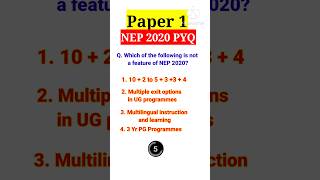 NEP 2020 | UGC NET & SET 2023 | Paper 1 PYQ #ugcnet #shorts