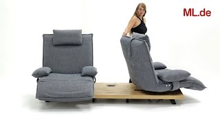 KOINOR Epos 2: Designsofa mit elektrischer Verstellung, USB-Anschluss & Dreh- und Schiebefunktion