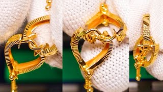 u v shape gold bali design weight gold hoop earrings 2023 \\ Gold Bali \\ Jewellery Design