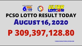 PCSO Lotto Results Today August 16 2020 | 6/49 and 6/58 Lotto Results Winners Summery