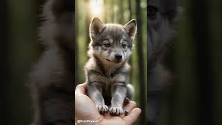 Oh my goodness!🙊 Check this out!🧐 The tiniest Miniature Wolf Pup you can imagine🐺