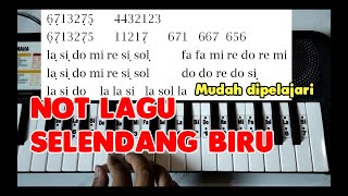 Selendang Biru - Not Lagu Piano / Pianika untuk Drum Band / Marching Band Mudah Dipelajari