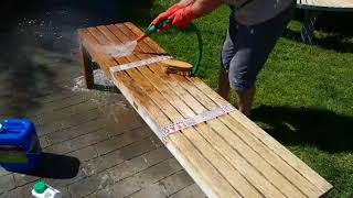 Test degriseur vieux banc en bois 06