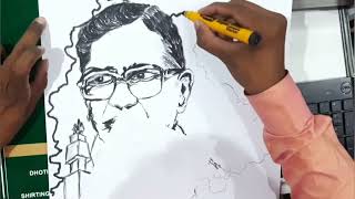 How to draw acharya jayashankar charcoal pencil art #jayashankar వర్ధంతి చిత్ర నివాళి.