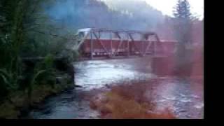 CBR freight train makes it's way up the Siuslaw River of Oregon