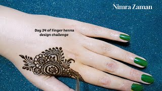 Day 24 of Finger henna design challenge | simple mehndi design | easy finger mehndi design