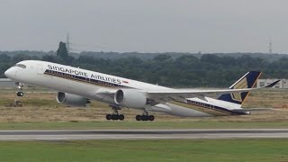 ✈Singapore Airlines Airbus A350-900XWB takeoff at Düsseldorf Airport