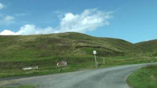 Driving in Unst on Shetland towards Burra Firth