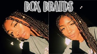 DOING BOX BRAIDS ON MYSELF FOR THE FIRST TIME EVER || MEDIUM/LARGE BOX BRAIDS