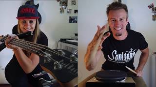 Pharrell Williams - "Happy" Bass and Drum Cover (Rebecca Krogmann & Tom Åsvold)