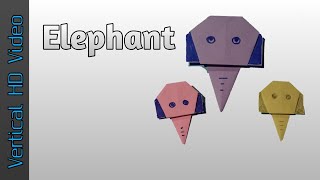 Easy Origami Elephant Face , Vertical Portrait Video