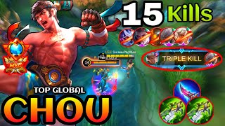 Chou Sidelane MVP Super Aggressive Rotation |Chou Gameplay| |Best Build| Top Global By: Sнιɴɴɴ -MLBB