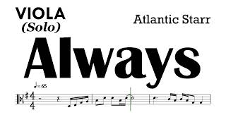 ALWAYS Atlantic Starr Viola Sheet Music Backing Track Partitura Solo