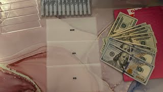 Cash stuffing my 100 envelope challenge for 2024 ($300)100 envelopes box  @ModernBudgeter