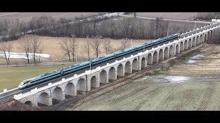 Jezernický viadukt - vlaky 1.část / Pendolino / Regiojet / trains drone DJI MINI 4 PRO