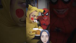 Spiderman cooks with Pokemon #funny #spiderman #comedy #prank #shorts #trending