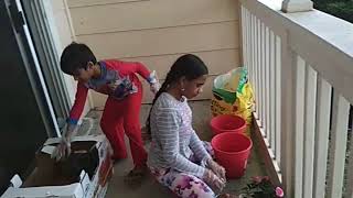 Planting by making compost