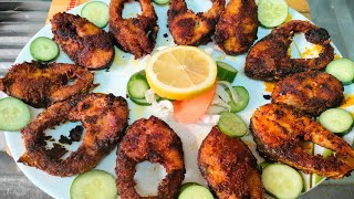 Fried fish with simple masala's restaurant style fish fry recipe