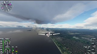 Microsoft flight simulator , flight over bournmouth and then an ok landing at Boscombe down airport