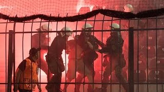 BVB-Fans vs. Polizei in Saloniki (PAOK Saloniki vs. Borussia Dortmund 01.10.15)